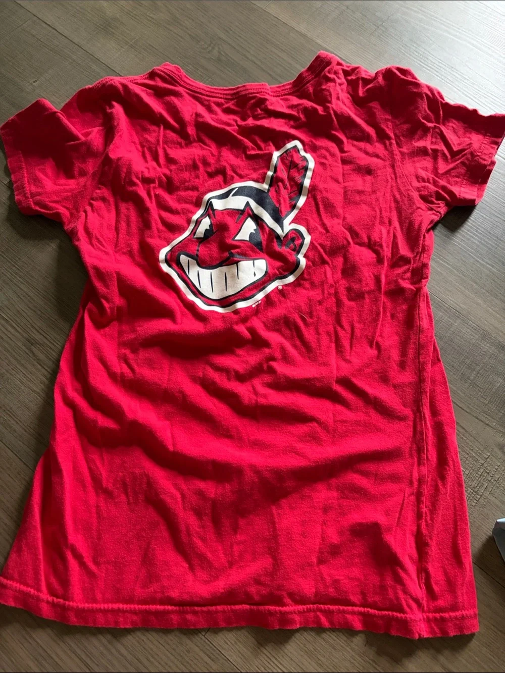 Nike Red 'Tribe' Cleveland Indians baseball Sport Graphic Short Sleeve Tee